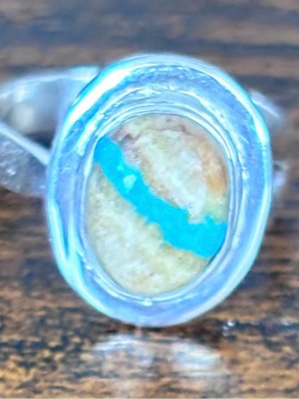 Royston Ribbon Turquoise Adjustable Ring | Sterling Silver | One-of-a-Kind